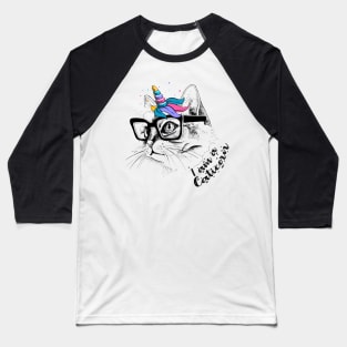 I Am A Caticorn Cute Unicorn Cat Lovers Gift Kittycorn Baseball T-Shirt